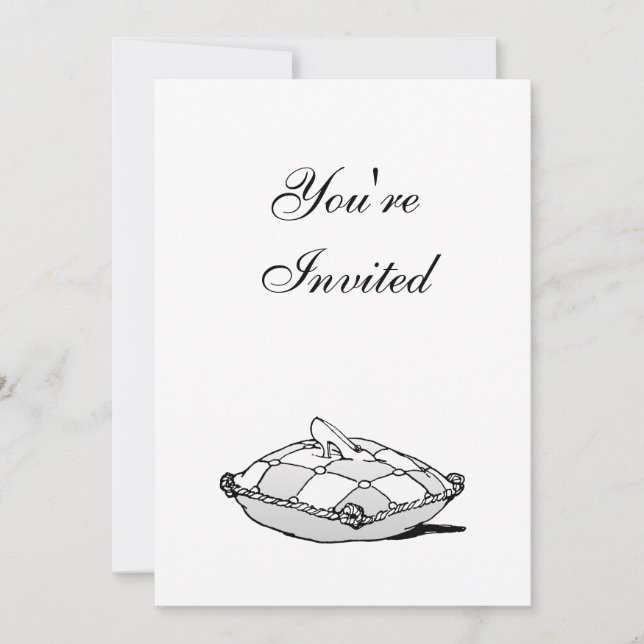 Cinderella Slipper Custom Birthday Invitations (Front)