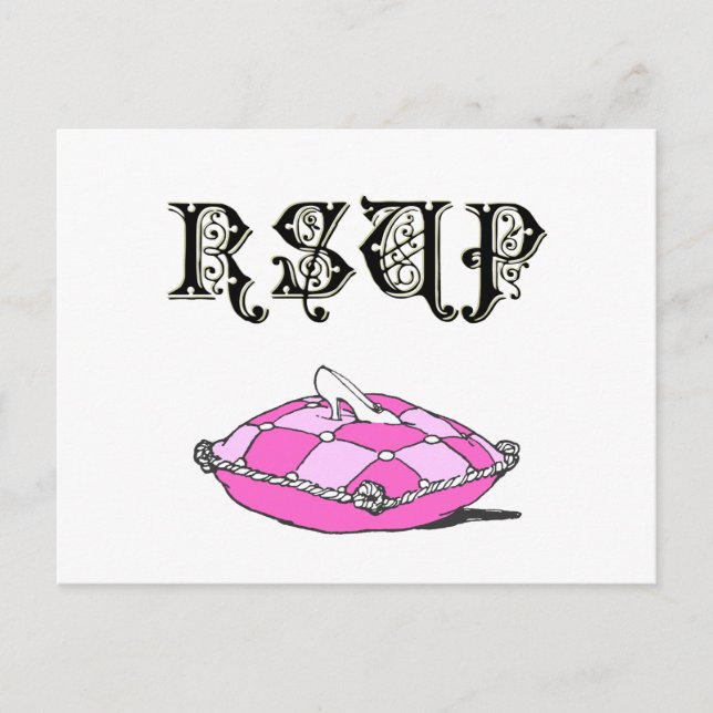 Cinderella Slipper Custom RSVP Response Postcards (Front)