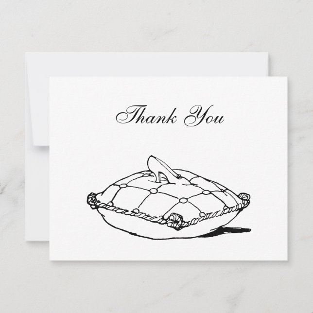 Cinderella Slipper Fairytale Thank You 4.25x5.5 Note Card (Front)