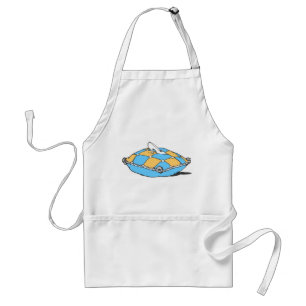 Cinderella Slipper on Teal Orange Pillow Adult Apron