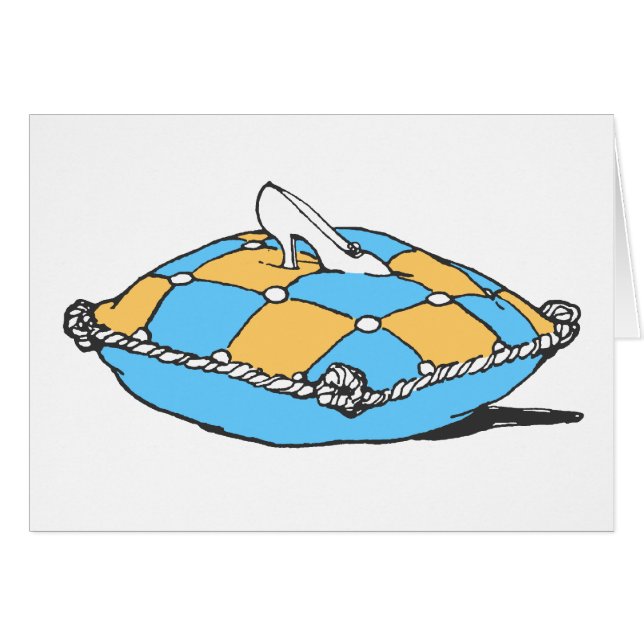 Cinderella Slipper on Teal Orange Pillow Cards (Front Horizontal)