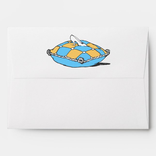 Cinderella Slipper on Teal Orange Pillow Envelope (Back (Top Flap))