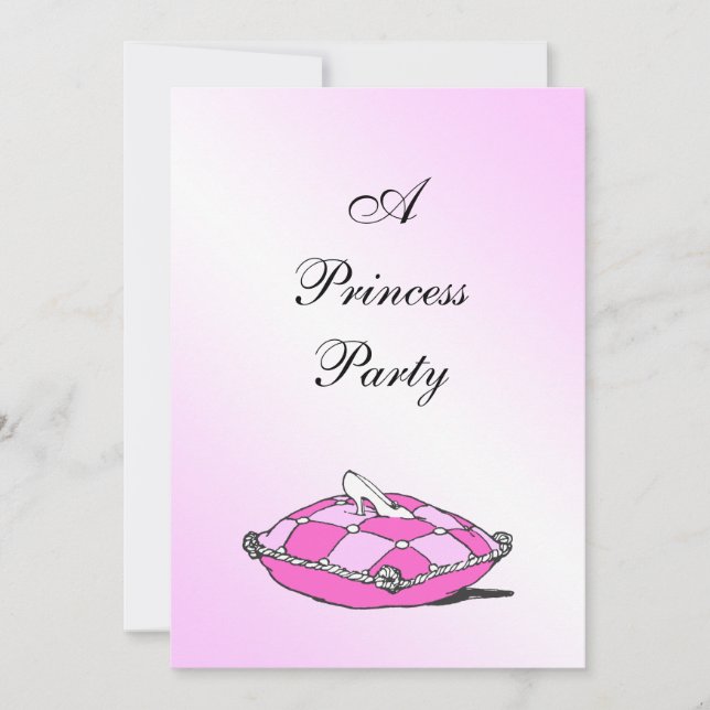 Cinderella Slipper Pink Pillow Princess Party Invitation (Front)