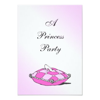 Cinderella Slipper Pink Pillow Princess Party Invitation