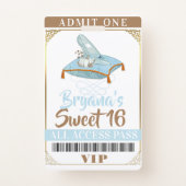 Cinderella Slipper Princess Sweet 16 VIP Pass Badge (Front)