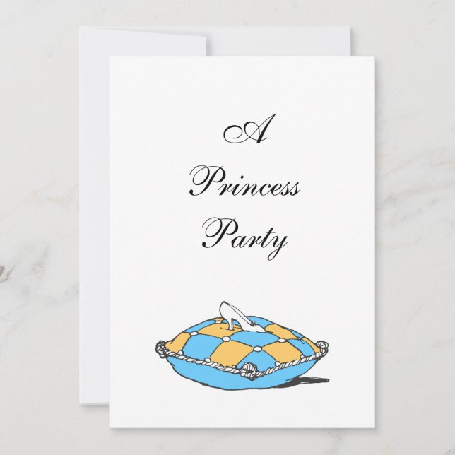Cinderella Slipper Teal Pillow Invitations (Front)