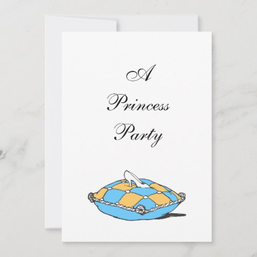 Cinderella Slipper Teal Pillow Invitations