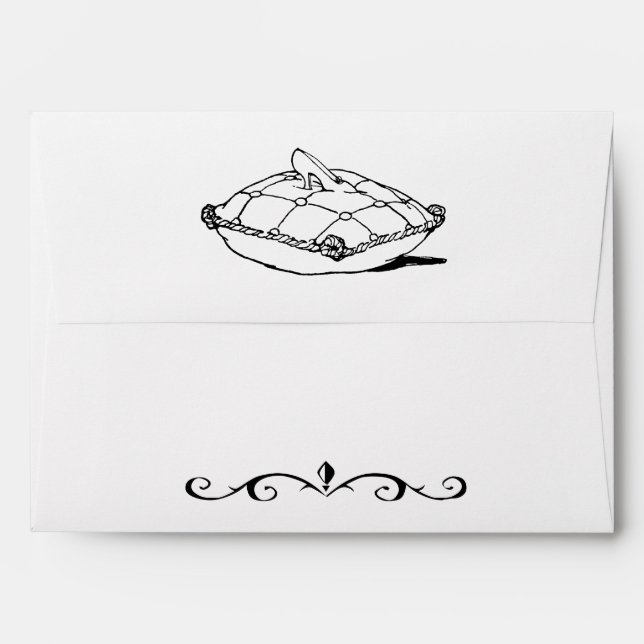 Cinderella Slipper Vintage Etching Custom Envelope (Back (Top Flap))