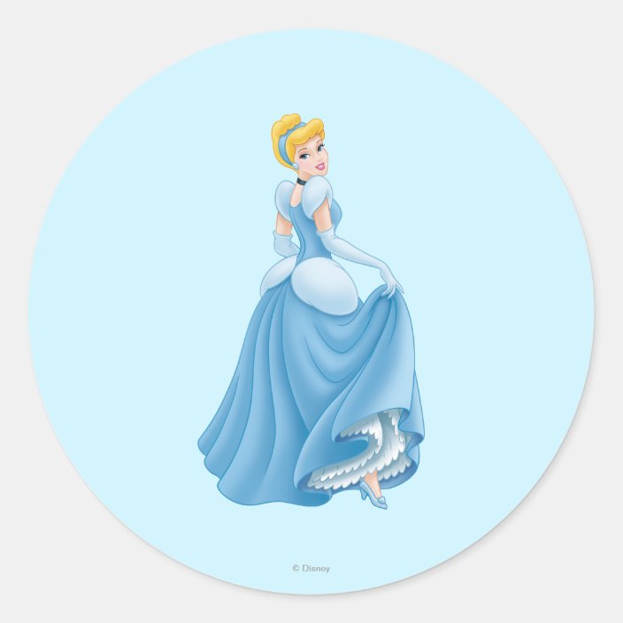 Cinderella Standing Classic Round Sticker Zazzle