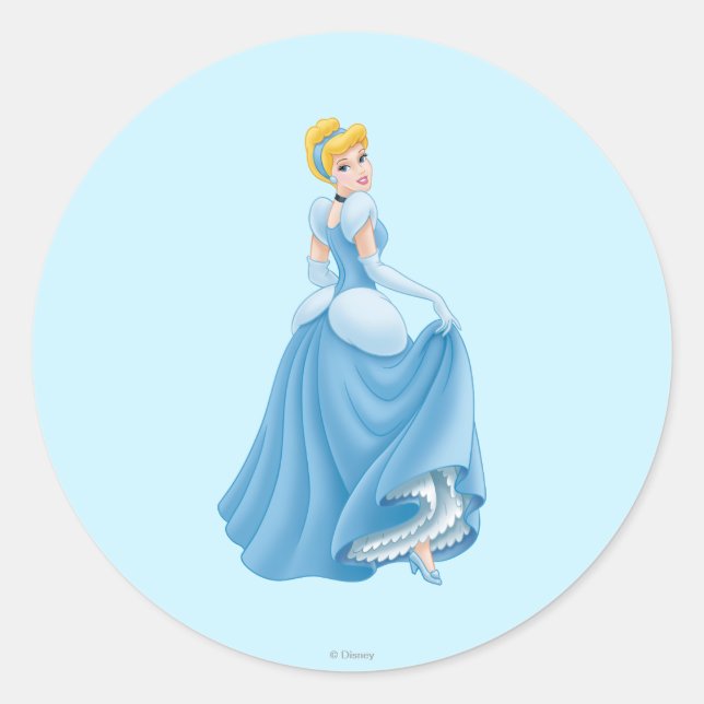 Cinderella Standing Classic Round Sticker (Front)