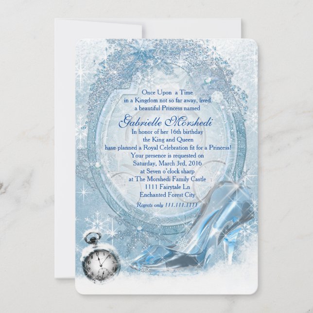 Cinderella Sweet 16 Invitation (Front)