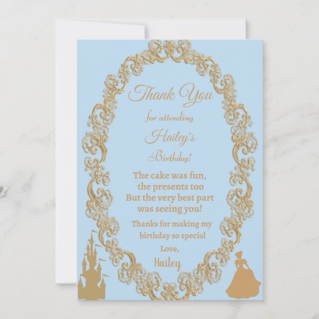 Cinderella Thank You Card (Front)