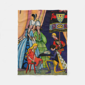 Cinderella, the prince and the glass slipper fleece blanket