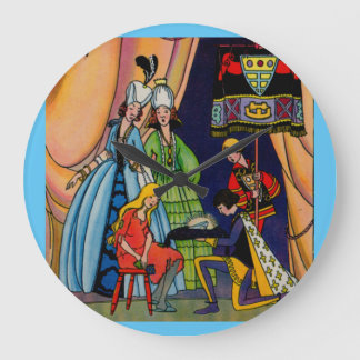 Cinderella, the prince and the glass slipper large clock