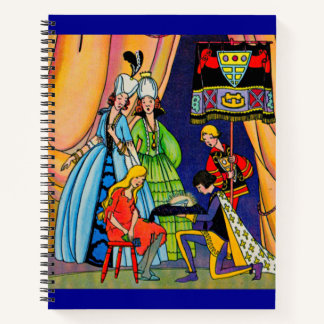 Cinderella, the prince and the glass slipper notebook