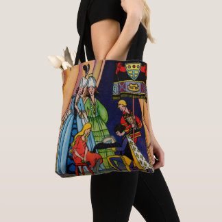 Cinderella, the prince and the glass slipper tote bag