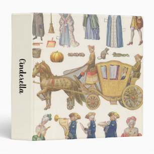 Cinderella, Vintage Victorian Paper Doll Toys 3 Ring Binder