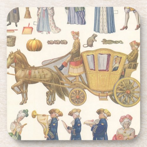 Cinderella Vintage Victorian Paper Doll Toys Beverage Coaster