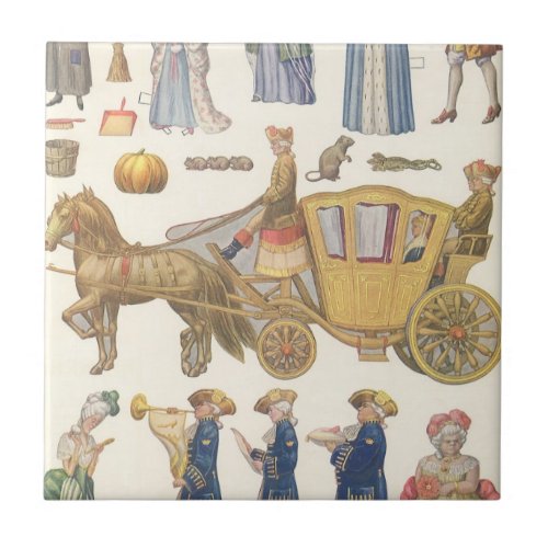 Cinderella Vintage Victorian Paper Doll Toys Ceramic Tile