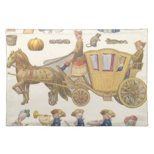 Cinderella, Vintage Victorian Paper Doll Toys Cloth Placemat