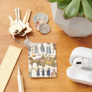 Cinderella, Vintage Victorian Paper Doll Toys Keychain