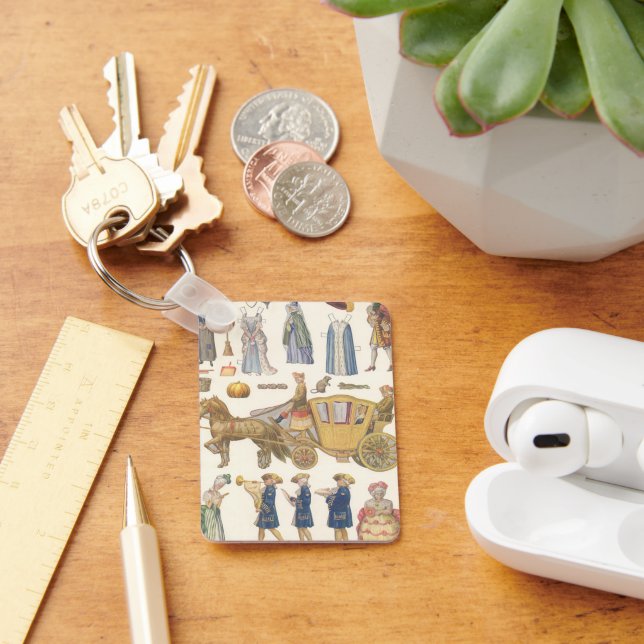 Cinderella, Vintage Victorian Paper Doll Toys Keychain (Desk)