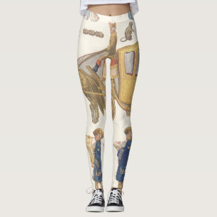 Cinderella, Vintage Victorian Paper Doll Toys Leggings