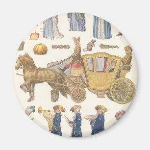 Cinderella, Vintage Victorian Paper Doll Toys Magnet