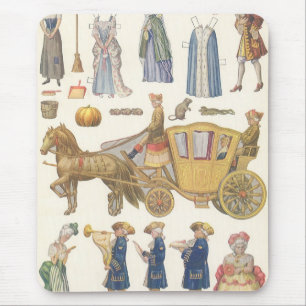 Cinderella, Vintage Victorian Paper Doll Toys Mouse Pad