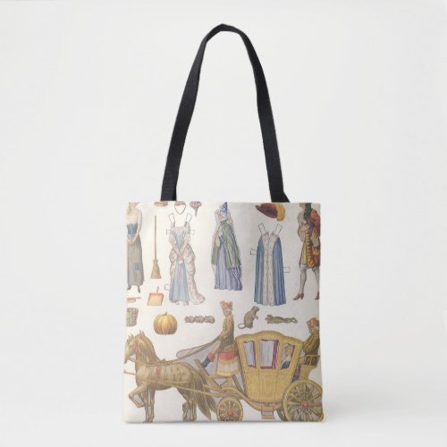 Cinderella Vintage Victorian Paper Doll Toys Tote Bag