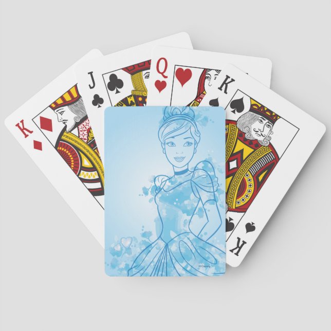 Cinderella | Watercolor Outline Playing Cards (Back)