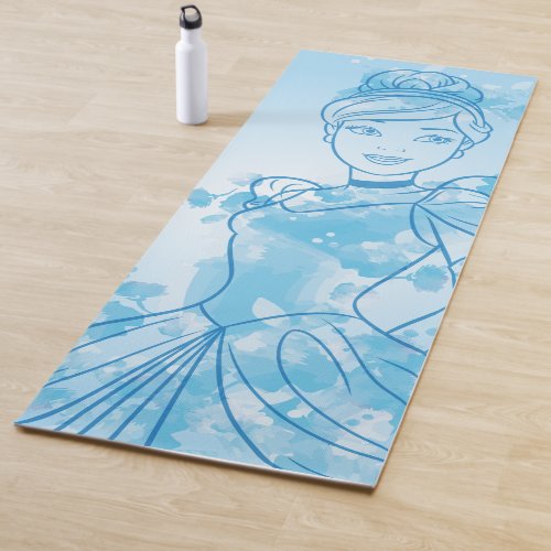 Cinderella  Watercolor Outline Yoga Mat