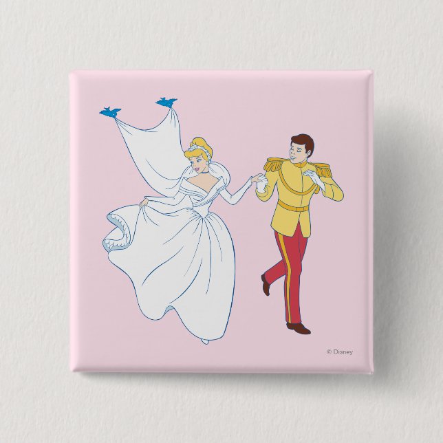 Cinderella Wedding Button (Front)