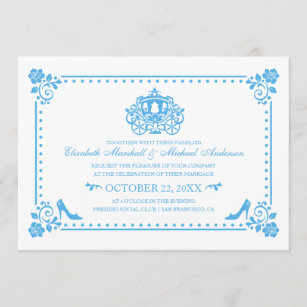 Cinderella Wedding   Carriage & Flowers Invitation