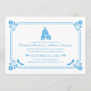 Cinderella Wedding   Castle & Flowers Invitation