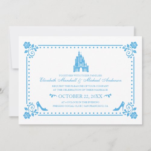 Cinderella Wedding  Castle  Flowers Invitation