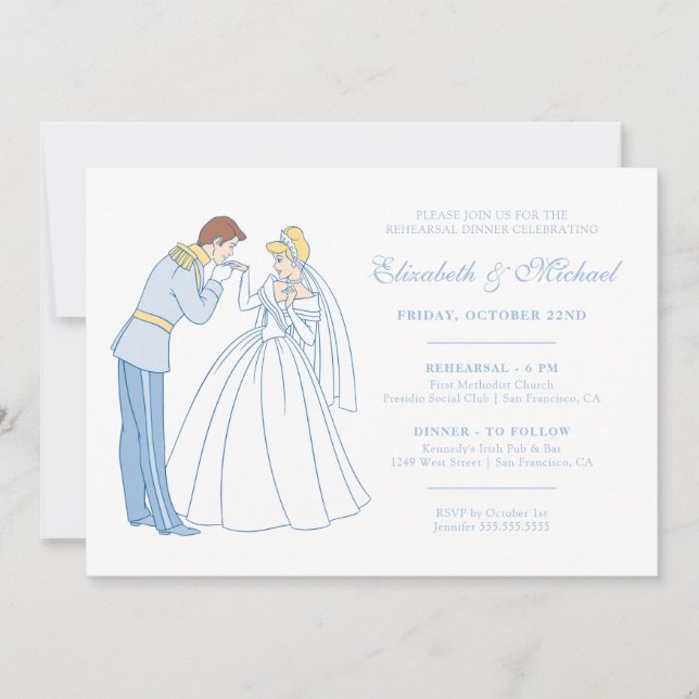 Cinderella Wedding | Classic Rehearsal Dinner Invitation (Front)