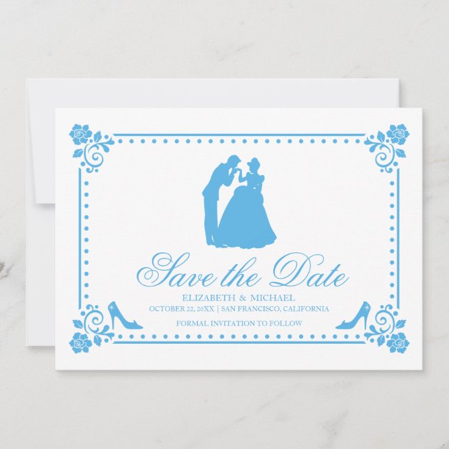Cinderella Wedding | Silhouette Save the Date (Front)