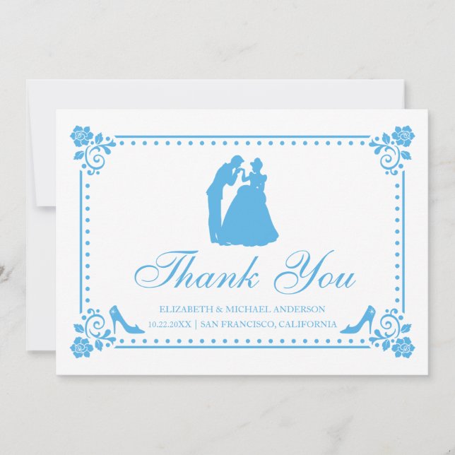 Cinderella Wedding | Silhouette Thank You Card (Front)