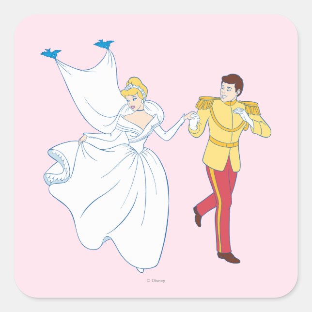 Cinderella Wedding Square Sticker (Front)