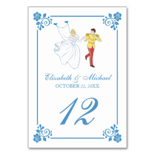 Cinderella Wedding Table Number