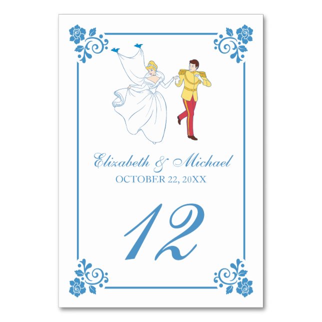 Cinderella Wedding | Table Number (Front)