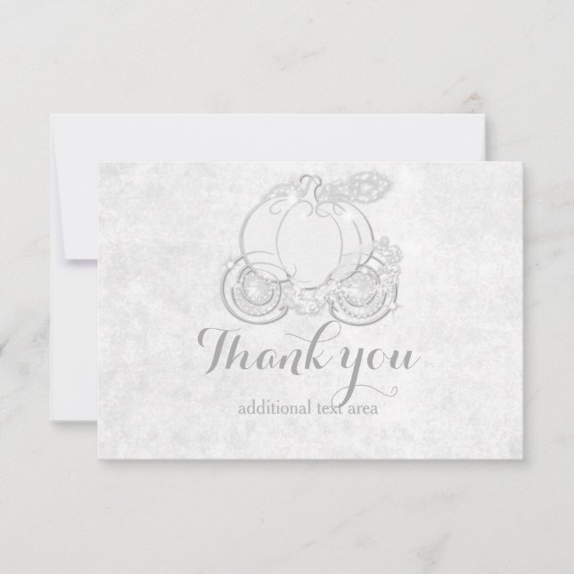 Cinderella White Silver Princess Carriage Card (Front)