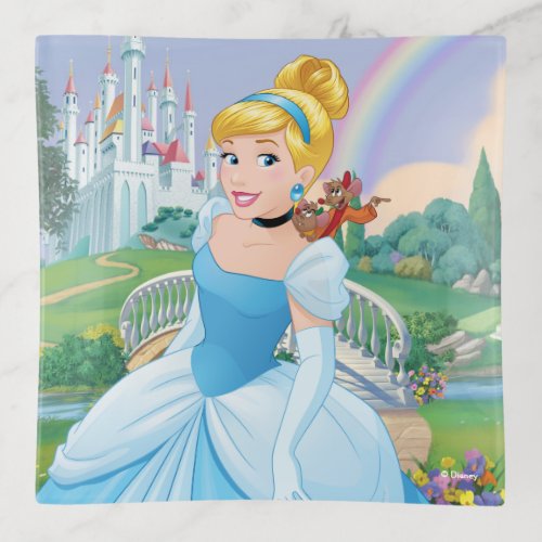 Cinderella With Gus  Jaq Trinket Tray