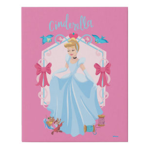 Cinderella With Gus & Rufus Faux Canvas Print