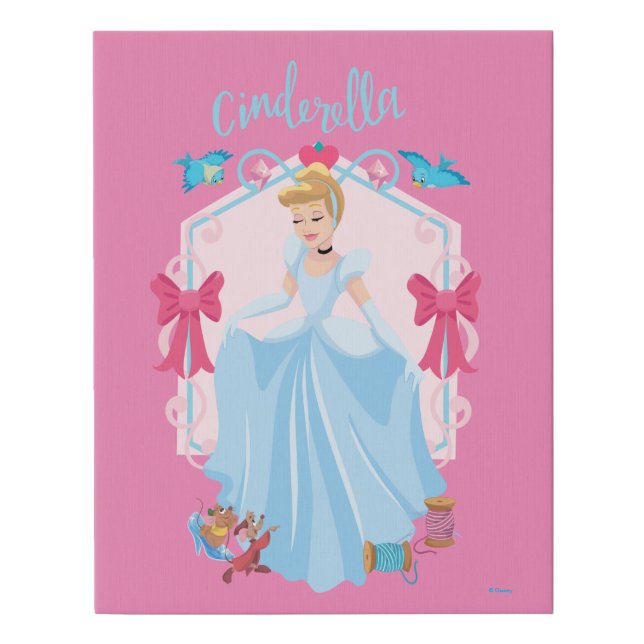 Cinderella With Gus & Rufus Faux Canvas Print (Front)