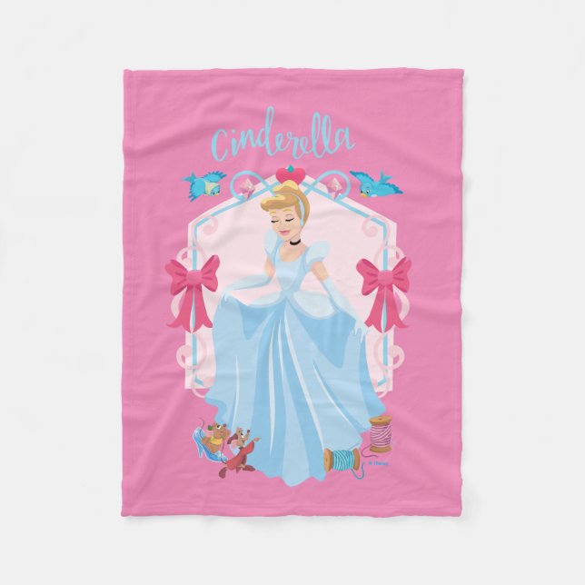 Cinderella With Gus & Rufus Fleece Blanket (Front)