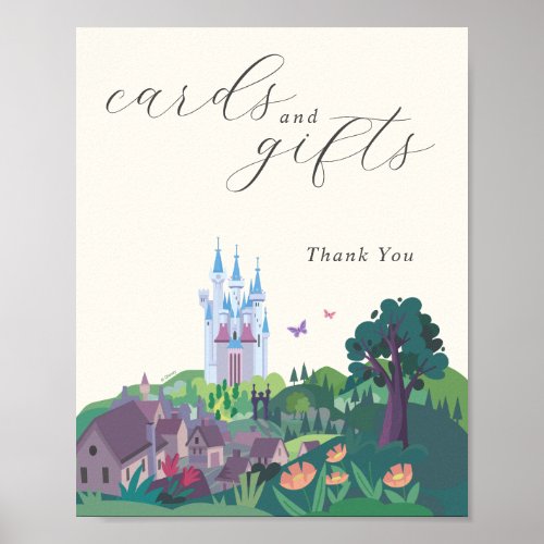 Cinderellas Castle Wedding Cards  Gifts Table Poster