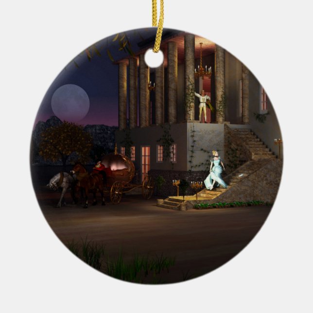 Cinderella's Coach Ceramic Ornament (Front)