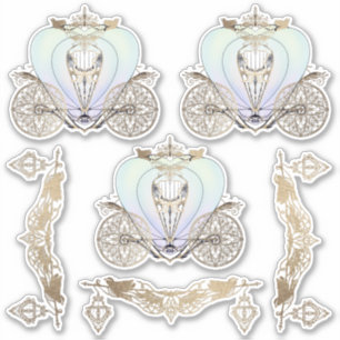 Cinderella's Fairytale Coach and lanterns Sticker